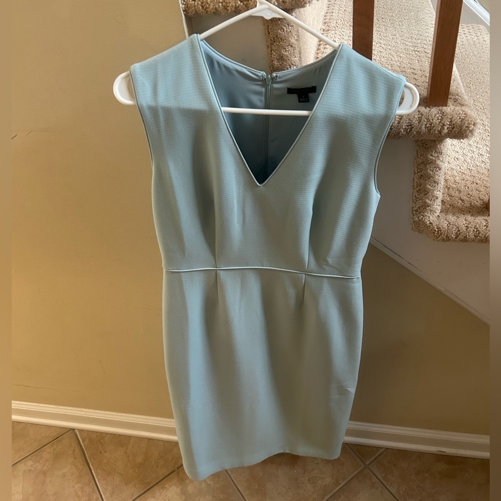 Ann Taylor baby blue knee length dress with zipper back